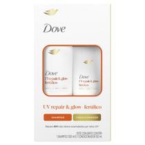 Kit Dove Uv Repair & Glow +Ferúlico Shampoo 350ml + Condicionador 150ml