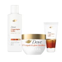 Kit Dove UV Repair & Glow Shampoo Condicionador Máscara