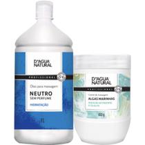 Kit drenagem linfática óleo neutro creme algas marinhas