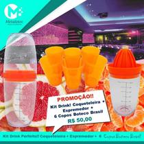 Kit Drink Tangerina Coqueteleira + Espremedor + 6 Copos Boteco Brasil