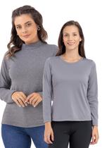 Kit duas blusas térmica peluciada slim feminina 603.610m