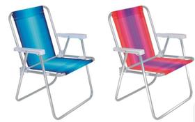 Kit Duas Cadeiras Altas Alumínio Sortidas 110Kg - Mor Kit Duas Cadeiras Altas Alumínio Sortidas 110Kg - Mor