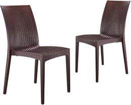 Kit duas cadeiras rattan marrom Kit duas cadeiras rattan marrom