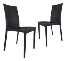 Kit duas cadeiras rattan preto Kit duas cadeiras rattan preto