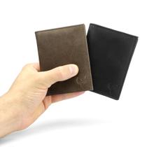 Kit Duas Carteiras Masculinas Slim Porta Cartão Couro Legítimo Kit Duas Carteiras Masculinas Slim Porta Cartão Couro Legítimo