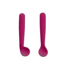 Kit Duas Colheres Multikids Baby First Bites no Case Silicone Rosa - Multilaser BB1046