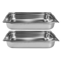 Kit Duas Cubas Gastronomica Padrão Gn 1/1 100mm Inox Com Alça Weck