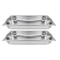Kit Duas Cubas Gastronomica Padrão Gn 1/1 65mm Inox Com Alça Weck Kit Duas Cubas Gastronomica Padrão Gn 1/1 65mm Inox Com Alça Weck