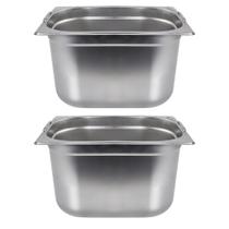 Kit Duas Cubas Gastronomica Padrão Gn 1/2 200mm Inox com Alça Weck