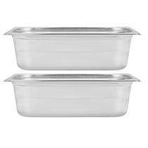 Kit Duas Cubas Gastronomica Padrão Gn 1/3 100mm Inox sem Alça Com tampa Weck