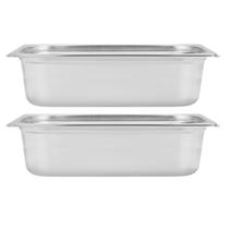 Kit Duas Cubas Gastronomica Padrão Gn 1/4 100mm Inox sem Alça Com tampa Weck Kit Duas Cubas Gastronomica Padrão Gn 1/4 100mm Inox sem Alça Com tampa Weck