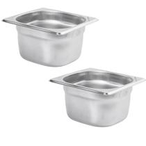 Kit Duas Cubas Gastronomica Padrão Gn 1/6 100mm Inox sem Alça Weck Kit Duas Cubas Gastronomica Padrão Gn 1/6 100mm Inox sem Alça Weck