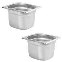 Kit Duas Cubas Gastronomica Padrão Gn 1/6 150mm Inox sem Alça Weck Kit Duas Cubas Gastronomica Padrão Gn 1/6 150mm Inox sem Alça Weck