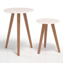 Kit Duas Mesinhas Centro Canto Sala Quarto Ambiente Decorar