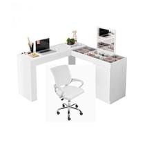 Kit Duas Peças 1 Mesa Escrivainha Penteadeira Com Espelho e 1 Cadeira de Escritório Diretor Tok