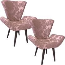 Kit Duas Poltronas Decorativa Elegance 52 Rosa Retrô Kit Duas Poltronas Decorativa Elegance 52 Rosa Retrô