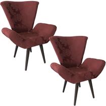 Kit Duas Poltronas Decorativa Elegance 95 Vinho Kit Duas Poltronas Decorativa Elegance 95 Vinho