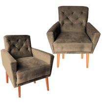Kit Duas Poltronas Decorativa Quarto Sala De Estar Escritorio Lia