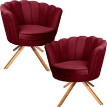 Kit Duas Poltronas Giratórias Pétala em Sued Premium Kit Duas Poltronas Giratórias Pétala em Sued Premium