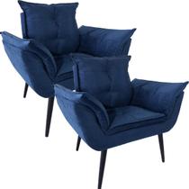 Kit Duas Poltronas Opala Robust Sued Azul Marinho Kit Duas Poltronas Opala Robust Sued Azul Marinho