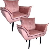 Kit Duas Poltronas Opala Robust Sued Premium Rosê Kit Duas Poltronas Opala Robust Sued Premium Rosê