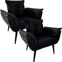 Kit Duas Poltronas Opala Robust Sued Preto