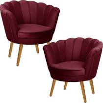 Kit Duas Poltronas Pétala em Sued Premium Marsala