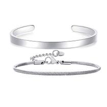 Kit Duas Pulseiras Aço Inoxidável Masculina Bracelete masculino à prova d'água