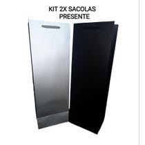 Kit duas sacolas presente para garrafas de vinho whisky vodka