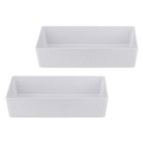 Kit Duas Tigelas de Melamina Retangular 20,3 x 13,4 x 4,5 cm - 450 ml WECK