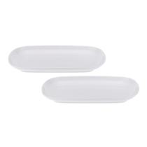Kit Duas Travessa Retangular de Melamina Rasa 21,7 x 14,2 x 2 cm WECK