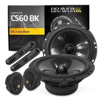 Kit duas vias 6' bravox 190w rms cs60bk crossover e tweeter