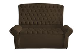 Kit Dubaí Cabeceira De Cama Box Casal E Recamier Baú 140 cm Suede Marrom Eli Móveis Kit Dubaí Cabeceira De Cama Box Casal E Recamier Baú 140 cm Suede Marrom Eli Móveis