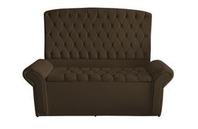 Kit Dubaí Cabeceira De Cama Box Casal E Recamier Baú Queen 160 cm Suede Marrom Do Lar Móveis