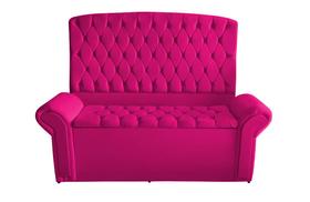 Kit Dubaí Cabeceira De Cama Box Casal E Recamier Baú Queen 160 cm Suede Rosa Pink Do Lar Móveis