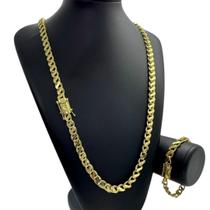 Kit Dubai S 8Mm Fecho 750 Banhado A Ouro 18K