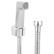 Kit Ducha Higiênica Banheiro Engate Flexível Inox 2,00m + Gatilho Quadrado + Suporte De Parede