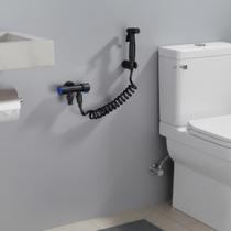 Kit Ducha Higiênica Banheiro Metal Registro de Dupla Saída Mangueira Funcional de 1.5m Gatilho