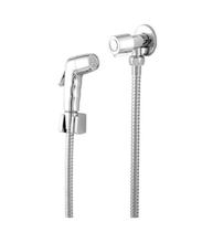 Kit Ducha Higiênica Chuveirinho Cromada C/ Suporte 1/4 Volta ABS Higo