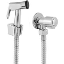 Kit Ducha Higiênica Completa Banheiro Engate Flexível Inox 2,00m + Gatilho Zamak Metal + Registro