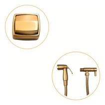 Kit Ducha Higiênica Dourada E Acabamento Descarga Banheiro