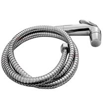Kit Ducha Higienica Gatilho Cromado Chuveiro e Mangueira Tubo Engate Aço Inox 1,50M Para Bide Chuveirinho e Duchinha 1/2