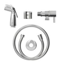 Kit Ducha Higiênica Luxo Registro Abs Engate Inox Cromado