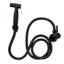 Kit Ducha Higiênica Preta Inox 1,50 com Registro e Suporte