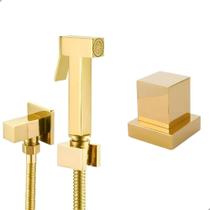Kit Ducha Higiênica Quadrada Dourada Gold Acabamento de Registro Padrão Deca 16 Estrias Quadrado Dourado Gold Kit Ducha Higiênica Quadrada Dourada Gold Acabamento de Registro Padrão Deca 16 Estrias Quadrado Dourado Gold