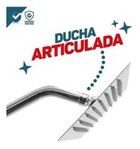 Kit Ducha Inox Chuveiro Ducha 20x20cm + Cano 29,4cm Quadrada - Mebuki
