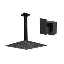 Kit Ducha Quadrada 20x20 Slim de teto + 1 Acabamento para Registro base Docol Alavanca de 1/2 ou 3/4 Preto Fosco Kit Ducha Quadrada 20x20 Slim de teto + 1 Acabamento para Registro base Docol Alavanca de 1/2 ou 3/4 Preto Fosco