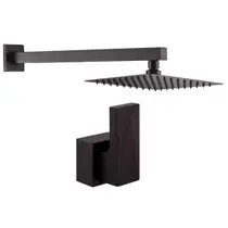 Kit Ducha Quadrada 20x20 Slim Ultra Fina + 1 Acabamento para Registro base deca Diamante Até 1'' Pol Preto Fosco Kit Ducha Quadrada 20x20 Slim Ultra Fina + 1 Acabamento para Registro base deca Diamante Até 1'' Pol Preto Fosco