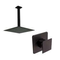 Kit Ducha Quadrada 20x20 Slim Ultra Fina de teto + Acabamento para registro Monocomando base deca Cogumelo Preto Fosco Kit Ducha Quadrada 20x20 Slim Ultra Fina de teto + Acabamento para registro Monocomando base deca Cogumelo Preto Fosco