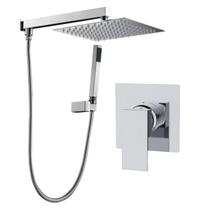 Kit Ducha Quadrada 20x20 Slim Ultra Fina Gás com desviador e Acabamento para registro Monocomando base padrão Deca 4493 Alavanca Cromado Brilhante Kit Ducha Quadrada 20x20 Slim Ultra Fina Gás com desviador e Acabamento para registro Monocomando base padrão Deca 4493 Alavanca Cromado Brilhante